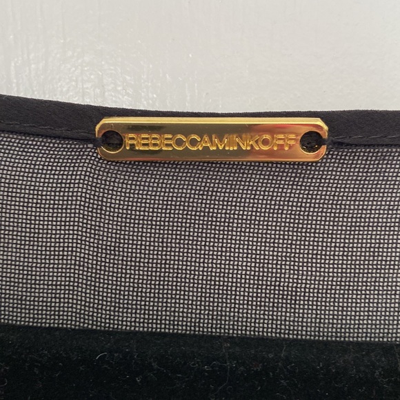 Rebecca Minkoff Sequined Blouse Sz 10, Black and Gold - Picture 3 of 8